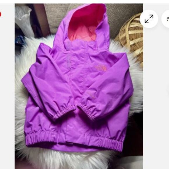 The North Face Pink Purple Dryvent Rain Jacket Windbreaker Sz 6-12 Hood - Picture 1 of 1